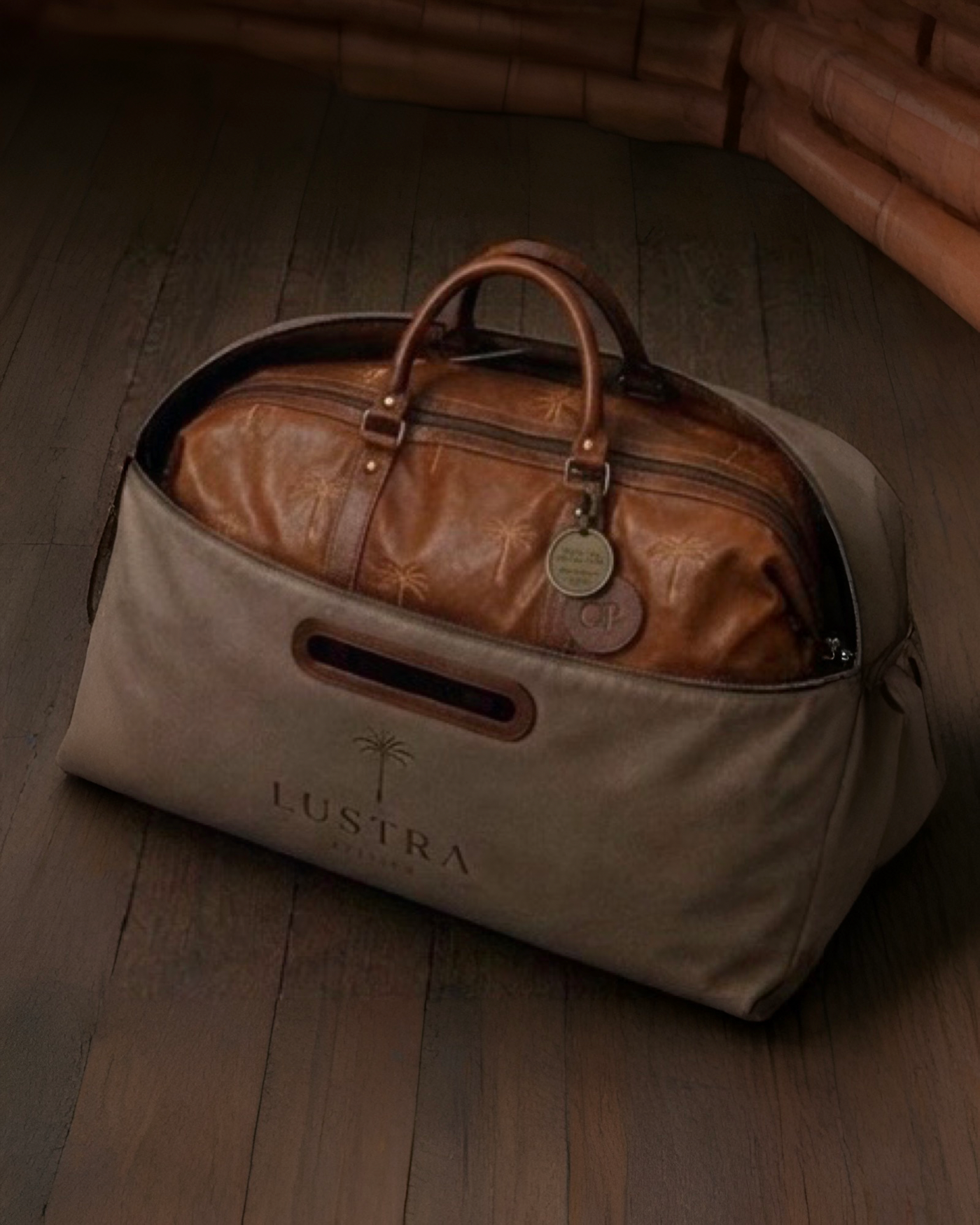 The inner bag beside its outer shell