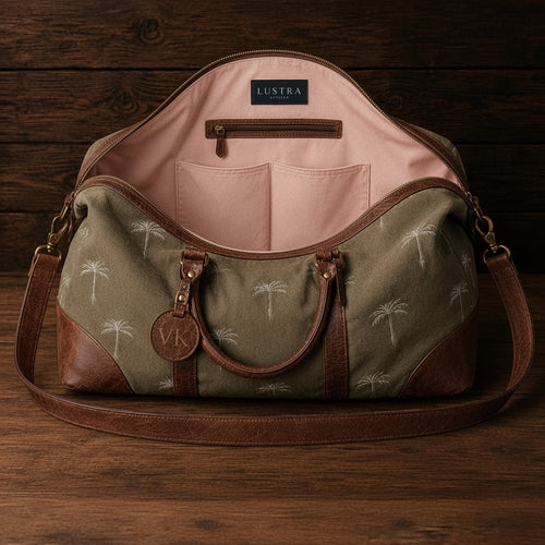 The Libertine cognac leather monogram tag for personalized initials